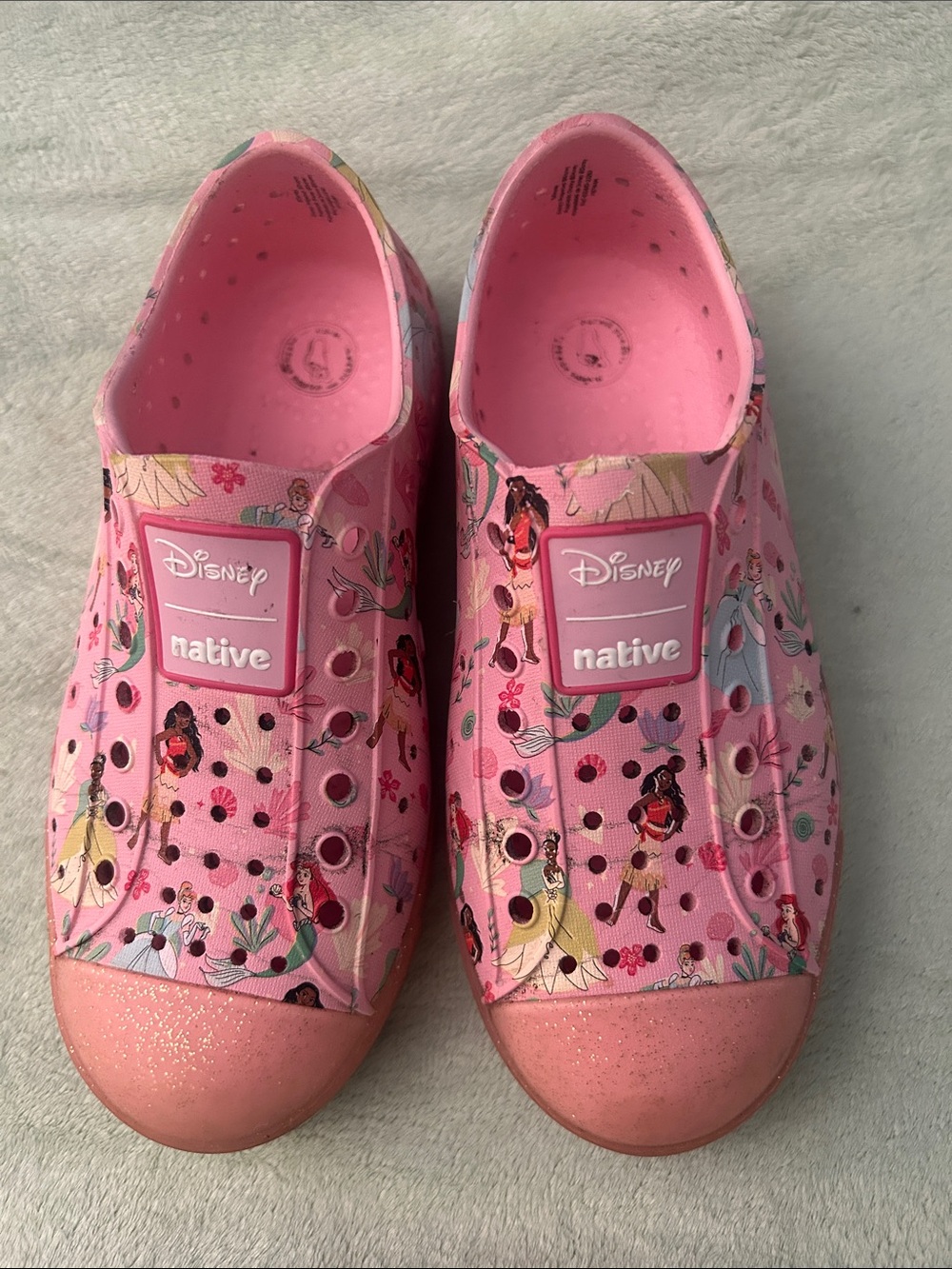 Disney Pink Native Kids' Water Shoes with Princess Print